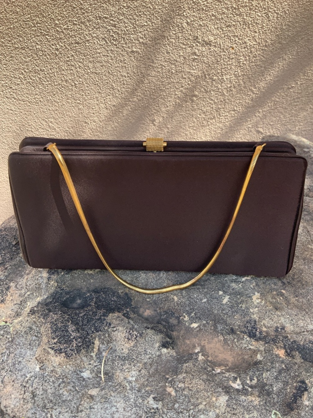 Bergdorf Goodman Vintage Satin Clutch🤎